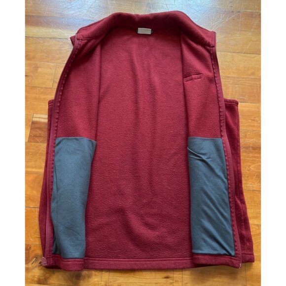 Columbia Mens Fleece Vest Red Size M Full Zip Sleeveless Outerwear Polyester - Picture 5 of 6